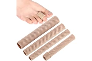 Tadipri Zehenschutz,4 Stück Schlauchbandage,Silikon Zehenschutz,Zehenkappen Zehentrenner,Zehenschutz Separator,Schlauchbandage Druckschutz,zur Polsterung der Zehenblende,Hühneraugen,Hornhaut (4PCS)