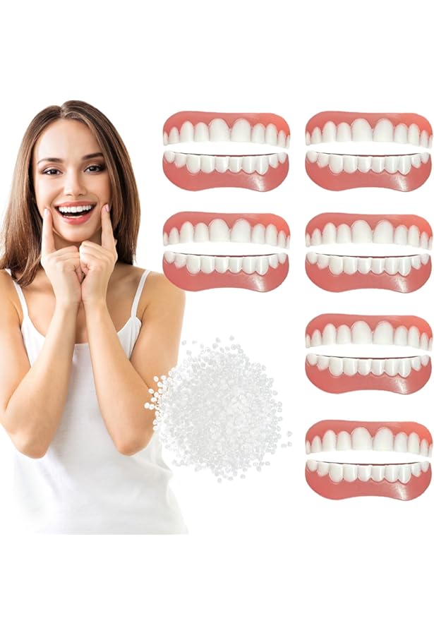 Flipped Warmth 2 Paia Protesi Dentale Denti Finti, Faccette Dentali Superiore Inferiore Dentiera Finta Naturale, Dentiera Provvisoria A Sorriso Per - Foto 9