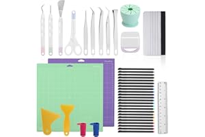 YGBOOST Ensemble d'accessoires ultimes pour Cricut Maker & All Explore Air, comprend un kit d'outils en vinyle, des outils de désherbage, un ensemble de dissolvant, un grattoir, une spatule, un collecteur de