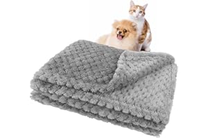 Medo Small Blanket Fuzzy Flannel Washable Soft Warm Pet Bed Cover Blanket for Small Dog Cats Puppy(45x65cm,Gray)