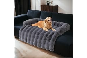 Topchances Dog Bed Cover, Pet Couch Covers for Sofa,Dog Sofa Bed Mat,Furniture Protector Pet Sofa Mat for Dogs and Cats(Dark Gray,90×90cm)