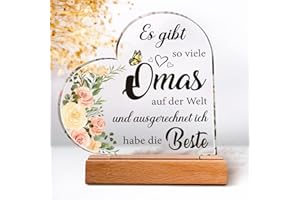 BUIOATA Geschenke für Oma, Oma Geschenk, Geburtstagsgeschenk für Oma, Weihnachtstag Geburtstage Muttertagsgeschenk Besonderer Tag für Oma, Dekorationsschild Aus Acryl