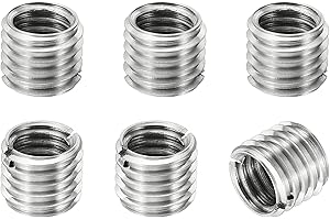 PATIKIL Filetage Adaptateurs Manchon Réducteur Écrou Insert Fileté Metal, 6 pcs M12x1,75 Mâle à M10x1,5 Femelle Réparation Insérer Écrou Vis Réducteur Inox Acier Attache 10mm