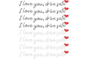 QBEJIME 8PCS I Love You Drive Safe Mirror Sticker, I Love You Drive Safe Sticker, Funny Car Stickers and Decals, with Heart Car Window Decals for Rearview Mirror Decoration