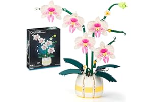 HIGH GODO Orchidee Pflanzen Bausatz 616 Teil, Blumen Bonsai Bausteine Set, Home Büro Deko, Geschenke für Erwachsene oder Mädchen ab 6 Jahren, Nicht Kompatibel mit Lego