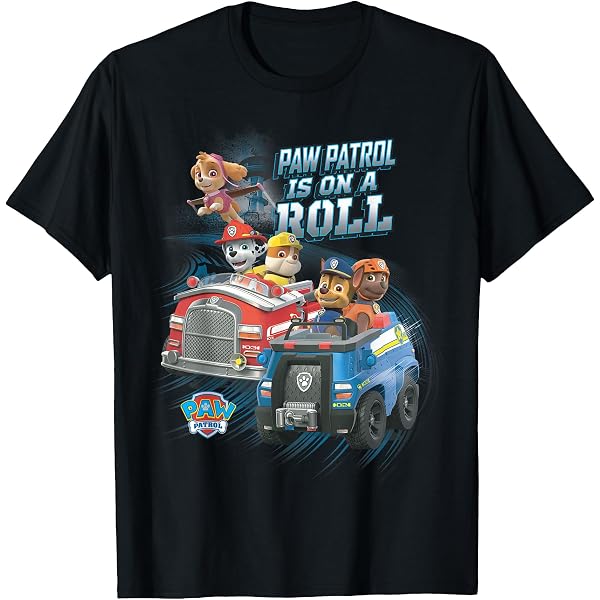 T-shirt Paw Patrol – Tous Les Chiots Et Empreintes – Officiel Nickelodeon – Pour Femme, Homme, Enfant