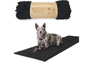 My Doggy Place – Hundeteppich aus sehr saugfähiger Mikrofaser, langlebig, schnell trocknend, waschbar, hält Ihr Haus sauber (Größen: Läufer in M, L, XL, Hallway Runner (8'x2' Feet), anthrazit