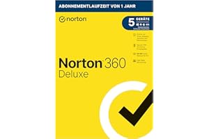 Norton 360 Deluxe 2021 | 5 Devices | Antivirus | Unlimited Secure VPN & Password Manager | 1 Year | PC/Mac/Android/iOS | Activation Code in Original Packaging