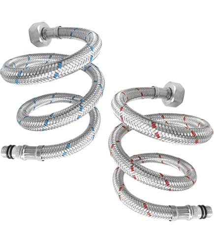 Ahlsen 2 Pièces Flexible Robinet Cuisine G3/8 X M10 X 60cm Tuyau De Raccordement De Robinet Flexible Pour Robinet Mitigeur Evier De Salle De Bainsacier Inoxydable 85241739