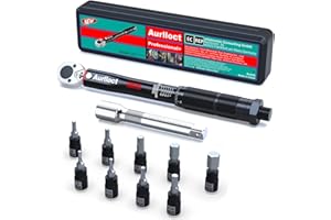 Aurlloct 1/4 Inch Drive Torque Wrench Set 5-25 Nm 11 Piece Black