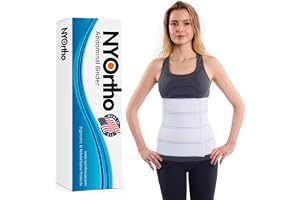 NYOrtho Abdominal Binder nedre midja stödbä – komprimeringsomslag för män och kvinnor (30" - 45 tum), 4 panel – 12 tum
