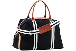 SAINT MONACO Saint Maniero Design Reisetasche Weekender Sporttasche Schultertasche Dufflebag atmungsaktiv Fitnesstasche Vintage Tasche Gross Reisegepäck Sportbag Freizeittasche Segeltuchtasche (schwarz)