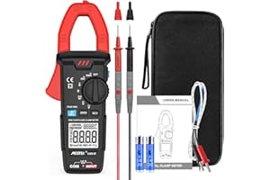 Pinza Amperometrica MESTEK AC/DC Pinza Multimetro Digitale T-RMS Auto-Ranging 6000 Count, Professionale per Misurare Tensione/Corrente CC CA Resistenza Continuità Capacità Diodo Temperatura NCV