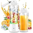 Perfin Portable Blender for Juice Fruit Mixers, 600ml 150W Mini Blender USB Rechargeable Personal Juicer Cup with 6 Blades, Travel Juice Cupz