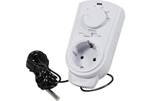 ‎MC POWER MC POWER - Steckdosen-Thermostat Klimaregelung | TCU-440 | 5-30°C, max. 3.500W, 230V/16A, Temperatur-Fühler | Steuerung von Klimageräten und Heizungen ohne Kabelverlegen