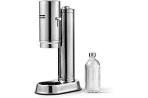 Aarke Carbonator Pro, Sparkling Water Maker with 800ml Glass Bottle, Steel Finish
