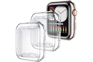 Dirrelo 3 Pack Case Compatible with Apple Watch Series SE 6/5/4 40mm Screen Protector, Full Cover Protective Case Soft TPU Bumper Cover Compatible with iWatch Series SE 6/5/4, 3 Clear