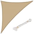 WOLTU Sun Shade Sail 5x5x7 m Right Angle Breathable HDPE Sail Shade UV Block with Free Rope Sunscreen Awning Canopy for Outdoor Garden Patio Yard Party,Sand