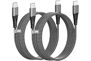 YEONPHOM Câble iPhone USB C 2M 2Pack[Certifié Apple MFi], Câble USB C vers Lightning Cable iPhone Charge Rapide Cable Chargeur iPad Câble Lightning USB C Cordon Fil pour iPhone 14 Pro Max/14 Plus/13/12/11/XS