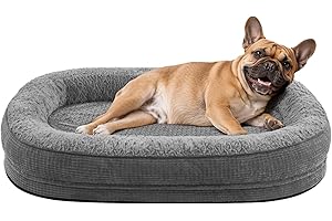 Pawk Orthopädisches Hundebett Kleine Hunde, Vierseitiges Nackenrolle Kissen Hundebett Orthopädisch, Memory Foam Hundekorb Wasserdicht rutschfest, Hundebetten Abnehmbar und Waschbar