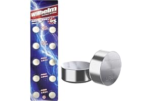 10 x wysokiej jakości bateria alkaliczna Wilhelm AG13/147/LR44/SR44W/357/LR1154/V13GA 1,5 V, blister