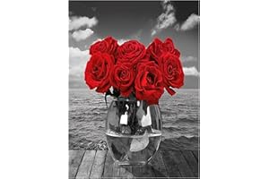VETPW 5D DIY Rose Diamond Pasted Painting Kit, Pittura Diamante Kit Completo, Fiore Strass Fai da te Ricamo a Punto Croce Arts Craft per Home Wall Decoration (30x40CM)
