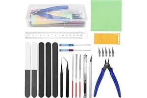TYBYBB Modeler Basic Tools 24 Pezzi compatibile con Gundam Model Tools Kit, Attrezzi per Modellismo, Set di Strumenti per Modellismo per Auto, Hobby Gunpla, Modello, Riparazione e Fissaggio