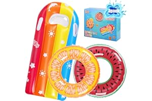 ARANEE Swimming Rings for Kids Fruit Pool Float, Swim Tube Ring, Inflatable Pool Floats Swim Pool Party Inner Tube for Kids, 3 Style Summer Pool Toy for Fun