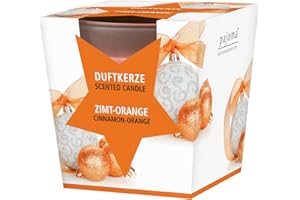 ‎PAJOMA pajoma® Duftkerze, Zimt-Orange - im satinierten Glas | 120g Wachsgewicht, Brenndauer: 25 Stunden, in edler Geschenkverpackung | Premium Qualität