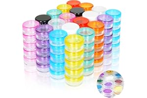PUDSIRN Pots d'échantillons, récipients cosmétiques Ronds vides avec Couvercle en Plastique pour crèmes, Vernis à Ongles, baume à lèvres, Gloss à lèvres, Rangement de Maquillage