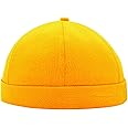 JAZAA Docker Hats Adjustable Leather Buckle Street Casual Brimless Beanie Skull Caps