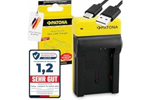 PATONA USB-C Slim Ladegerät Passend für Canon BP-807 BP-808 BP-809 BP-819 BP-820 BP-827 BP-828 Akkus
