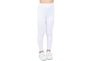 looksy Leggings per Ragazze Tessuto di Cotone Traspirante Lunghezza alla Caviglia Colori Classici Vivaci Tinta Unita Abbigliamento Sportivo per Bambini Taglie per la Danza Scolastica 3-13 Anni