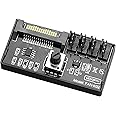 XMSJSIY Cooling Fan Speed Knob Controller 12V 4 Pin PWM PC Chassis Fan Adapter Hub Power Supplied with SATA Interface for 4 Fans -1 PC