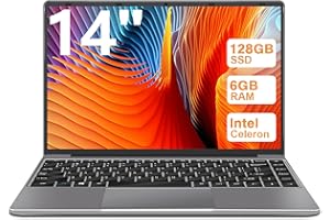 WOZIFAN PC Portatile 14 pollici Notebook Win 11 upto 2.8 GHz 6+ 128 GB ROM Supporta l'espansione SSD 1TB Celeron N4020 2.4G+5G WiFi 4.2 USB HDMI Tastiera italiana membrana mouse senza fili-Grigio