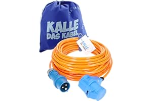 KALLE DAS KABEL Prolunga CEE Kalle Blue Signal 2,5 mm² angolare industriale BAU barca donna campeggio tubo premium completo con 15 anni di garanzia 25 metri