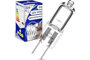 4 Stück Halogen Glühbirne Dunstabzugshaube G4 12V 20W 300°С Halogen Leuchtmittel 484000000983 für Whirlpool Garantie 10 Jahre - MONTERAL