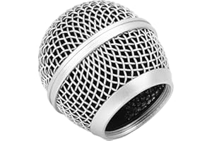 Dpofirs Mesh Microphone Grille for SHURE SM 58 Microphone, Metal Microphone Replacement Head Built in Blowout Prevention Cotton For Singing