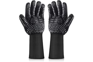 OUTDOUSE Guanti da barbecue, resistenti al calore, resistenti al fuoco, guanti da forno, guanti da forno, guanti da cucina per cucinare