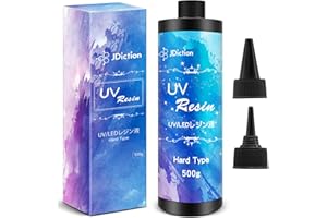 JDiction UV Resin, 500g Ultraviolet Epoxy Resin Super Crystal Clear Hard Glue Solar Cure Sunlight Activated Resin for Handmade Jewelry, DIY Craft Decoration, Casting and Coating
