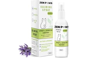 Zenpaws Cat Phermone Calming Spray - Quickly Relieve Stress - Reduces Scratching Furniture, Peeing, Marking, Anxiety - Supports Relief for Fireworks, Travel, Vet Visits 60ml