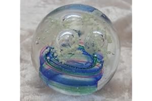 PFRONTEN Petite sulfure, fond multicolore et nuage phosphorescent. Rêve Boule, boule de verre, Presse-papier, Désir-Boule