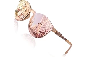 GQUEEN Sonnenbrille Damen Herren Verspiegelt Groß Rund UV400