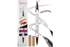 ‎IMETHOD iMethod Curved Augenbrauenstift - 2-in-1 Dual-Ended Mit Gebogener Spitze & Präziser Bürstenspitze, Microblading-Eyebrow Pencil für Natürlich Augenbrauen, Brown