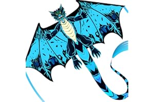 SGftre Red Evil Dragon Kite for Kids & Adults Easy to Fly,Single Line String with Tail for Beach Flying Kites,Kite for Outdoor Activities Family Parties and Beach Games