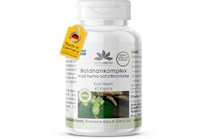 Valeriana-komplex med humle och citronmeliss – 60 kapslar – lätta att svälja – veganska – högdoserade