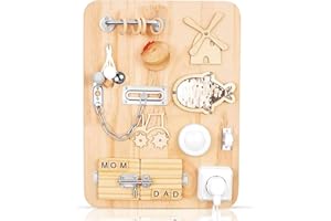 Do-Electr Tablero Ocupado Montessori, Busy Board Montessori Aprendizaje de Habilidades Motoras Finas y Habilidades Básicas para 1/2/3 años