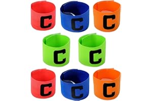 Vueinrg 8 Stück Kapitänsbinde Fussball Kapitäns Armband Kinder Capitainsbinde Spielführerbinde Einstellbar Elastic Captain Armbinde Klettverschluss für Junior Senior Erwachsene