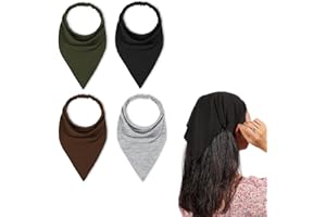 Kabwea 4 paia di fasce per capelli boho da donna, triangolari, bandane in chiffon, fasce per capelli, fascia elastica per capelli, per donne e ragazze
