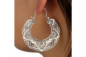 Atentuyi Boucles D'oreilles Boho En Filigrane Boucles D'oreilles Gitanes Boucles D'oreilles Tribal Vintage Boucles D'oreilles Fleurs Pendantes Boucles D'oreilles Mandala Pour Femmes Et Filles